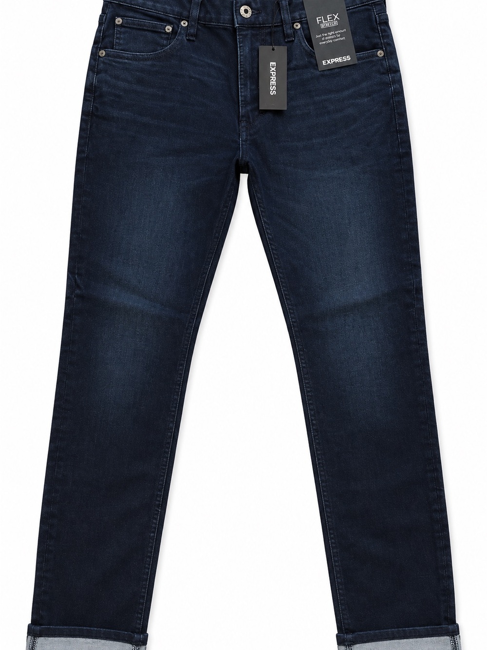 Express Men's Navy Slim Straight Stretch Jeans
